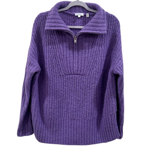 A.L.C. Everett Half-Zip Sweater in Purple - Picture 2 of 9